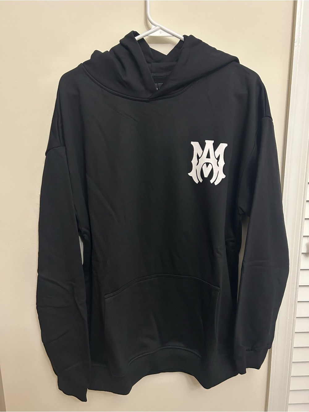 AMIRI Black Hoodie with White Chest Logo